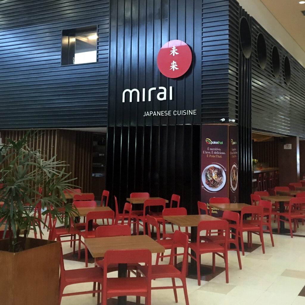 Fachada do restaurante Mirai de comida japonesa no Novo Shopping Ribeirão Preto